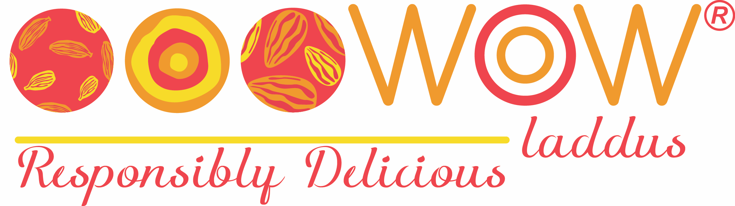 Logo for Wow Laddus, featuring vibrant circular designs and the tagline “Responsibly Delicious” in cursive, representing a WordPress & WooCommerce expert agency. WPenabled.com
